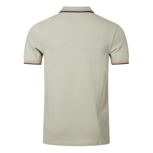 FRED PERRY M3600 T52 SEAGRASS/RUST/FRENCH NAVY TWIN TIPPED POLO SHIRT M